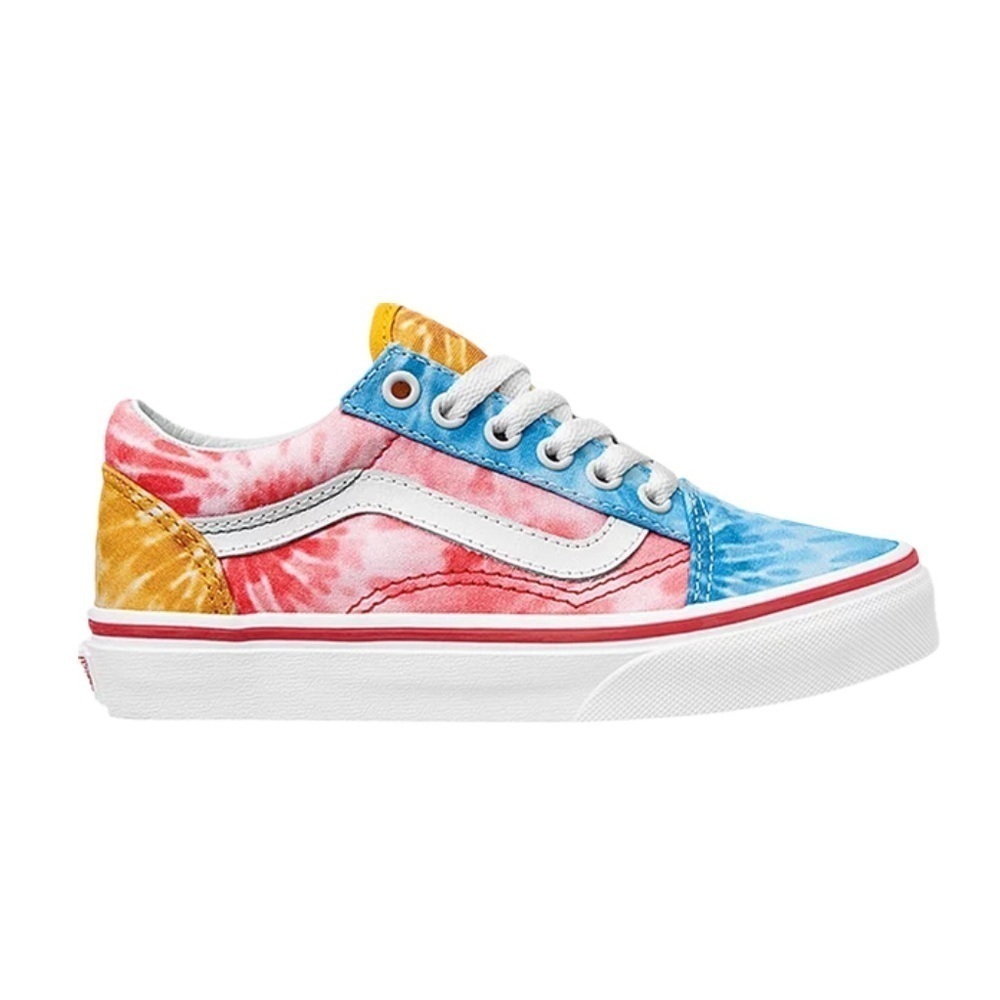 Vans Kid's Old Skool Classic Skate Shoe Sneakers Tie Dye Block True White kids 3